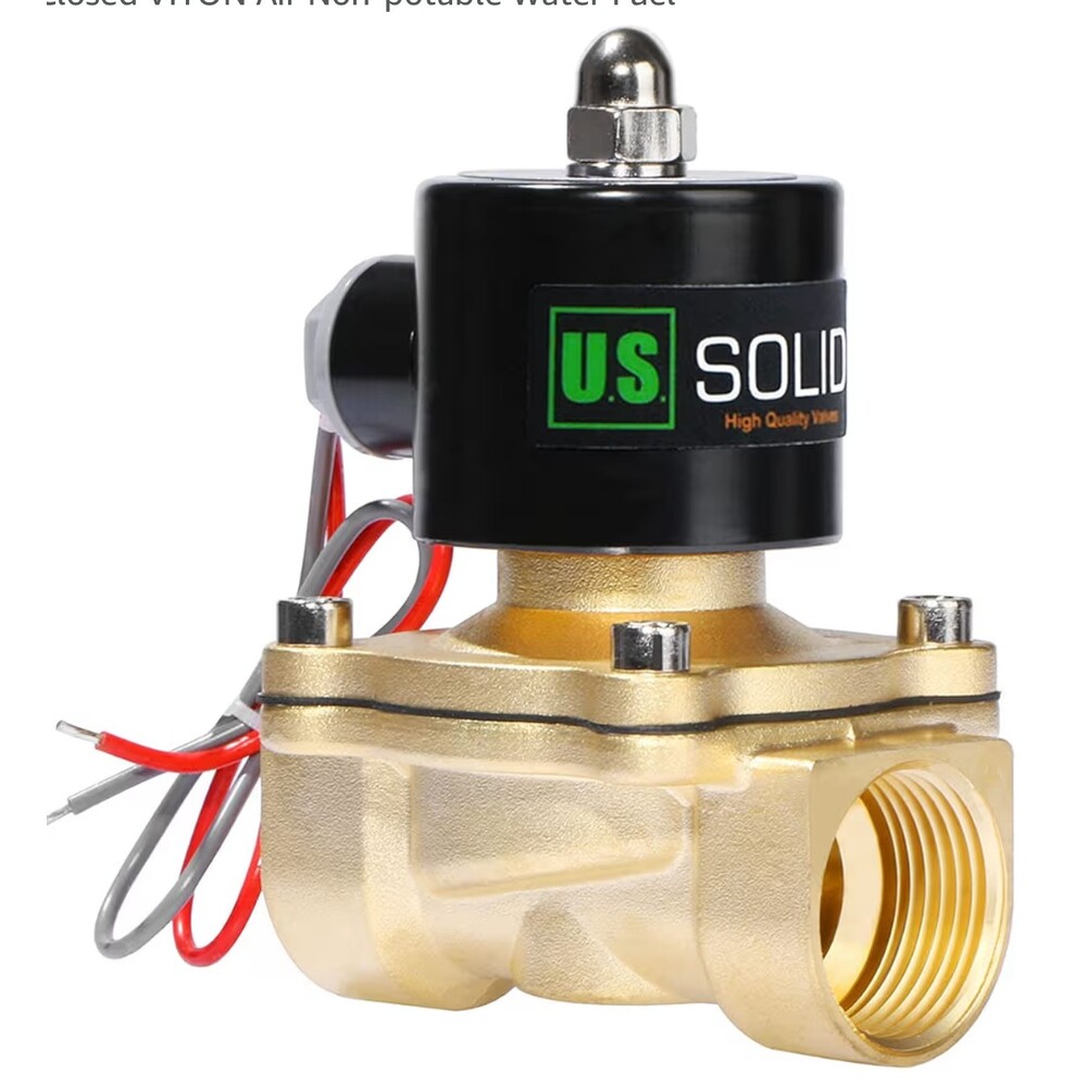 US Solid 1" Brass Electric Solenoid Vakve 24VAC Water Fuel New